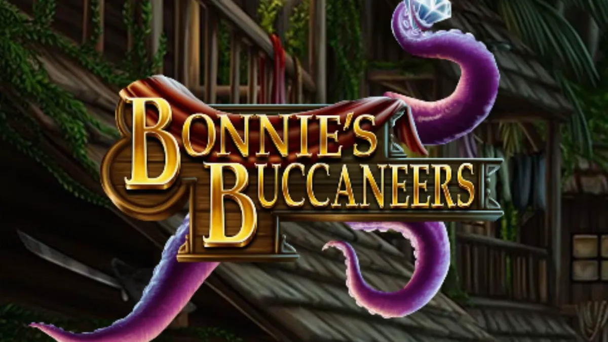 Tampilan visual slot Bonnie’s Buccaneers dengan latar belakang teluk bajak laut yang mistis